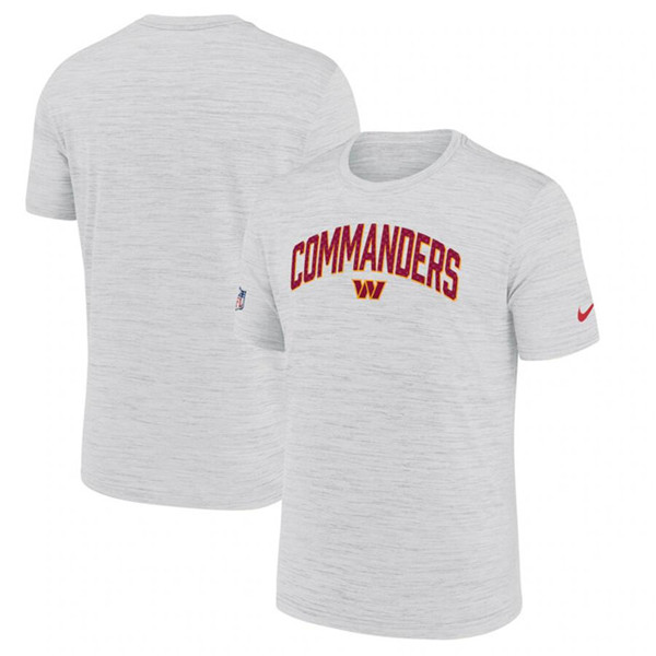 Men's Washington Commanders White Sideline Velocity Stack Performance T-Shirt Men's Washington Commanders White Sideline Velocity Stack Performance T-Shirt