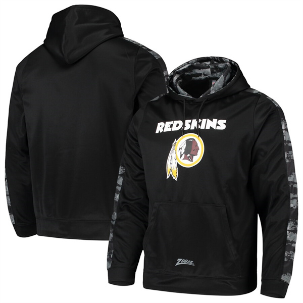 Men's Washing Redskins Commanders Zubaz Black Tonal Oxide Pullover Hoodie