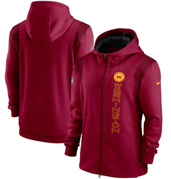 Men's Washington Football Team 2021 Burgundy Sideline Team Performance Full-Zip Hoodie Men's Washington Football Team 2021 Burgundy Sideline Team Performance Full-Zip Hoodie
