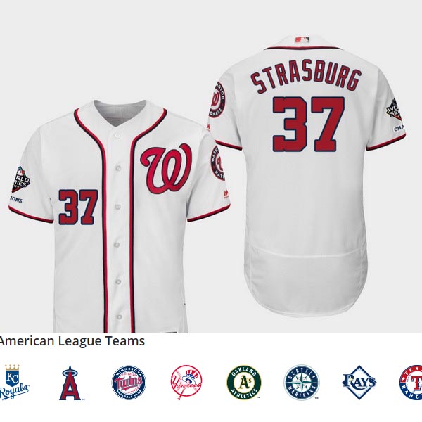 Men's Washington Nationals #37 Stephen Strasburg 2019 World Series Champions Flex Base Home White Jerse Men's Washington Nationals #37 Stephen Strasburg 2019 World Series Champions Flex Base Home White Jerse