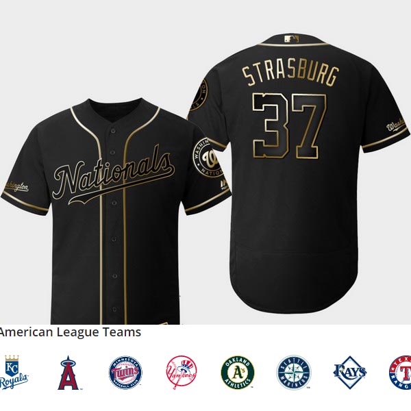Men's Washington Nationals #37 Stephen Strasburg BLACK Flex Base Jersey Men's Washington Nationals #37 Stephen Strasburg BLACK Flex Base Jersey