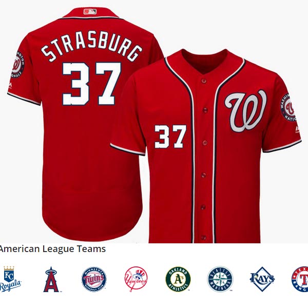 Men's Washington Nationals #37 Stephen Strasburg Red Flex Base Jersey Men's Washington Nationals #37 Stephen Strasburg Red Flex Base Jersey