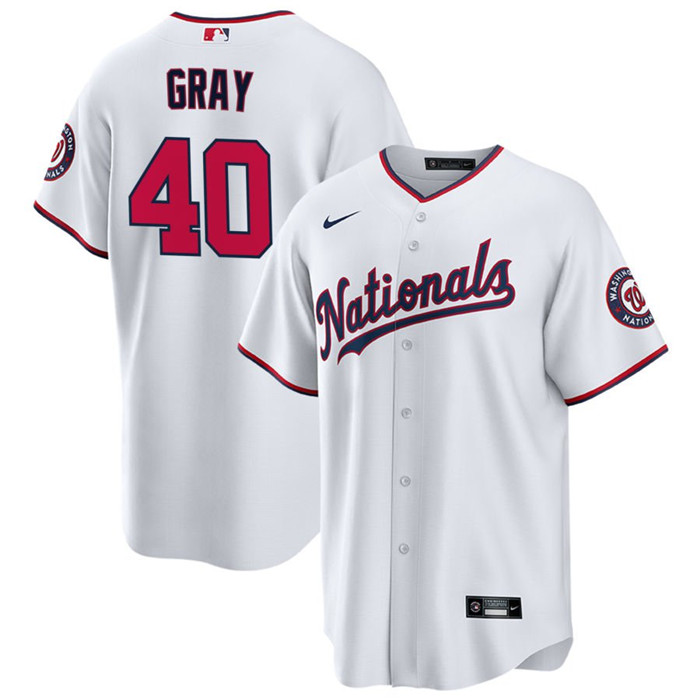 Men's Washington Nationals #40 Josiah Gray White Cool Base Stitched Baseball Jersey Men's Washington Nationals #40 Josiah Gray White Cool Base Stitched Baseball Jersey