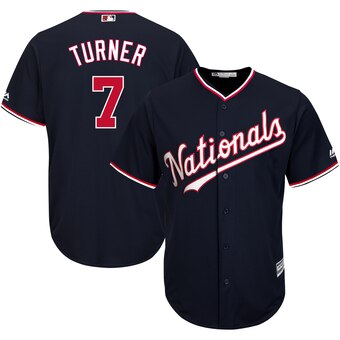 Men's Washington Nationals #7 Trea Turner Navy Alternate Official Cool Base Jersey