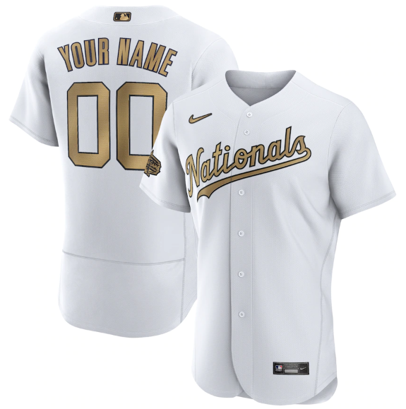 Men's Washington Nationals Active Player Custom 2022 All-Star White Flex Base Stitched MLB Jersey Men's Washington Nationals Active Player Custom 2022 All-Star White Flex Base Stitched MLB Jersey