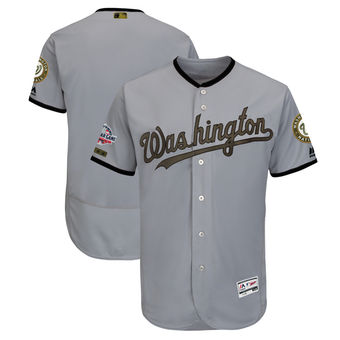 Men's Washington Nationals Majestic Gray 2018 Memorial Day Authentic Collection Flex Base Team Custom Jersey Men's Washington Nationals Majestic Gray 2018 Memorial Day Authentic Collection Flex Base Team Custom Jersey
