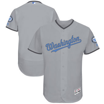 Men's Washington Nationals Majestic Gray Father's Day FlexBase Team Jersey