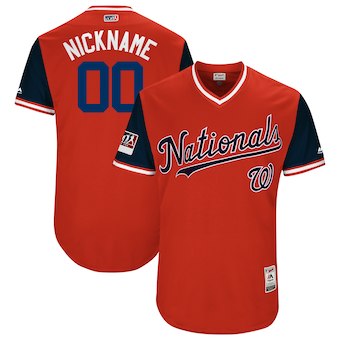 Men's Washington Nationals Majestic Red 2018 Players' Weekend Authentic Flex Base Custom Jersey Men's Washington Nationals Majestic Red 2018 Players' Weekend Authentic Flex Base Custom Jersey