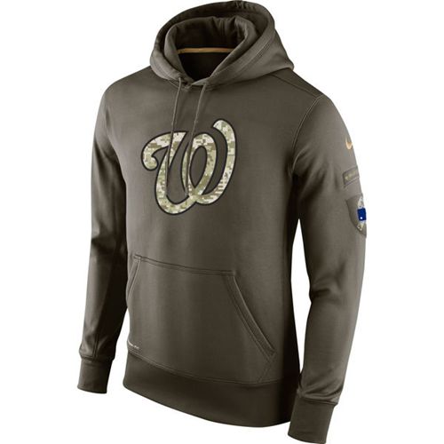 Men's Washington Nationals Nike Olive Salute To Service KO Performance Hoodie Men's Washington Nationals Nike Olive Salute To Service KO Performance Hoodie