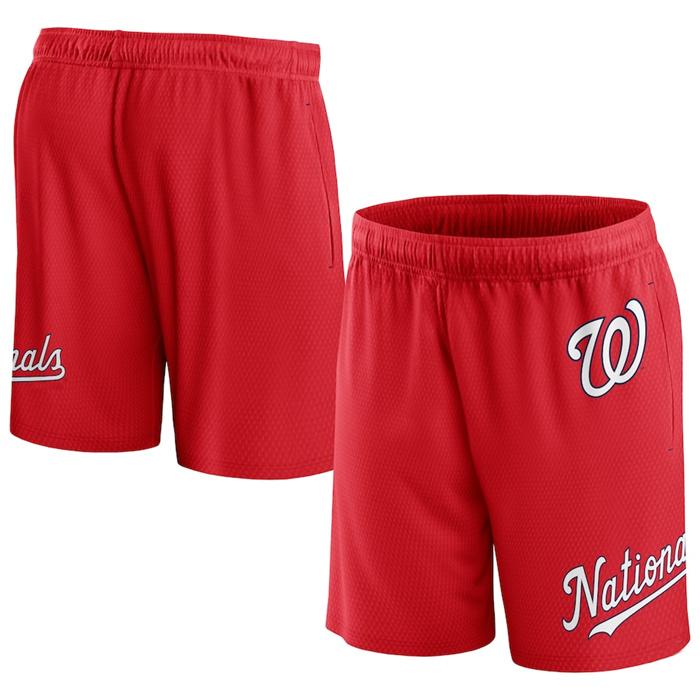 Men's Washington Nationals Red Clincher Mesh Shorts Men's Washington Nationals Red Clincher Mesh Shorts