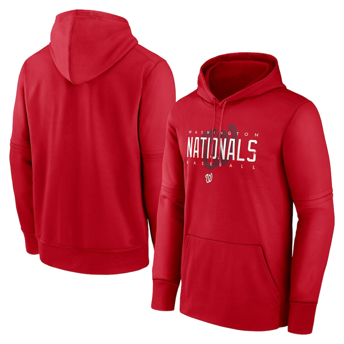 Men's Washington Nationals Red Pregame Performance Pullover Hoodie Men's Washington Nationals Red Pregame Performance Pullover Hoodie