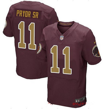 Men's Washington Redskins #11 Terrelle Pryor Sr Red with Gold Alternate Stitched NFL Nike Elite Jersey Men's Washington Redskins #11 Terrelle Pryor Sr Red with Gold Alternate Stitched NFL Nike Elite Jersey