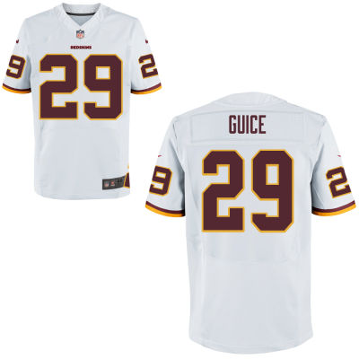 Men's Washington Redskins #29 Guice White Elite Jersey Men's Washington Redskins #29 Guice White Elite Jersey