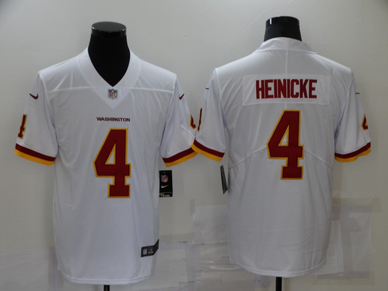 Men's Washington Redskins #4 Taylor Heinicke White NEW 2020 Vapor Untouchable Stitched NFL Nike Limited Jersey Men's Washington Redskins #4 Taylor Heinicke White NEW 2020 Vapor Untouchable Stitched NFL Nike Limited Jersey