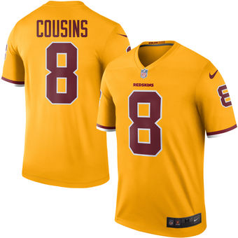 Men's Washington Redskins #8 Kirk Cousins Nike Gold Color Rush Legend Jersey Men's Washington Redskins #8 Kirk Cousins Nike Gold Color Rush Legend Jersey