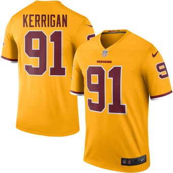 Men's Washington Redskins #91 Ryan Kerrigan Nike Gold Color Rush Legend Jersey Men's Washington Redskins #91 Ryan Kerrigan Nike Gold Color Rush Legend Jersey