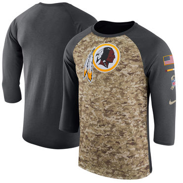 Men's Washington Redskins Nike Camo Anthracite Salute To Service Sideline Legend Performance Three-Quarter Sleeve T Shirt Men's Washington Redskins Nike Camo Anthracite Salute To Service Sideline Legend Performance Three-Quarter Sleeve T Shirt