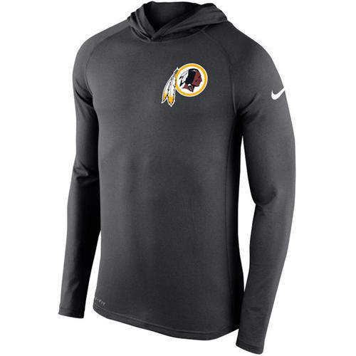 Men's Washington Redskins Nike Charcoal Stadium Touch Hooded Performance Long Sleeve T-Shirt Men's Washington Redskins Nike Charcoal Stadium Touch Hooded Performance Long Sleeve T-Shirt