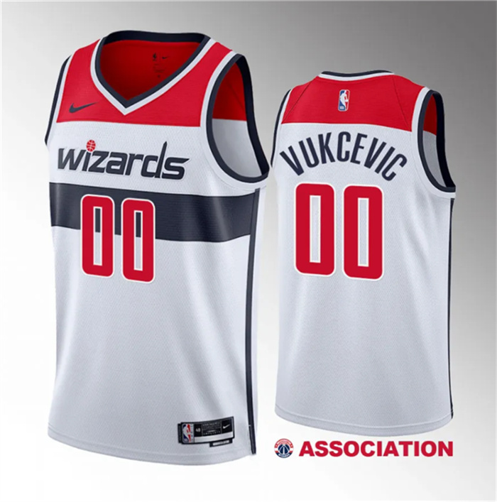 Men's Washington Wizards #00 Tristan Vukcevic White 2023 Draft Association Edition Stitched Jersey Men's Washington Wizards #00 Tristan Vukcevic White 2023 Draft Association Edition Stitched Jersey