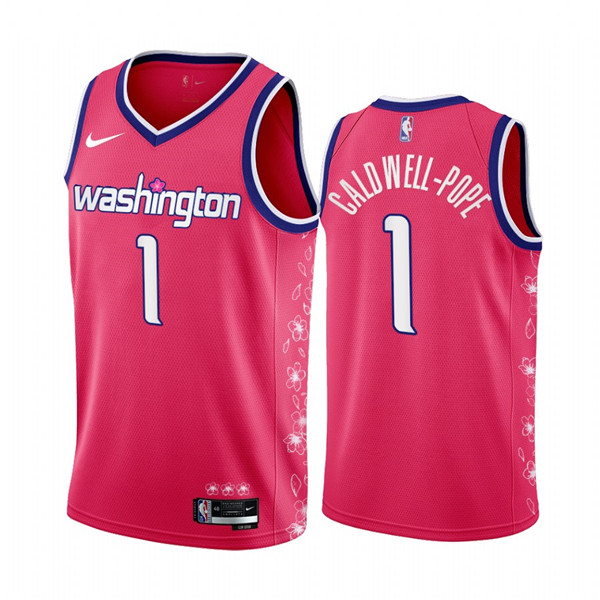 Men's Washington Wizards #1 Kentavious Caldwell-Pope 2022 23 Pink Cherry Blossom City Edition Limited Stitched Basketball Jersey Men's Washington Wizards #1 Kentavious Caldwell-Pope 2022 23 Pink Cherry Blossom City Edition Limited Stitched Basketball Jersey