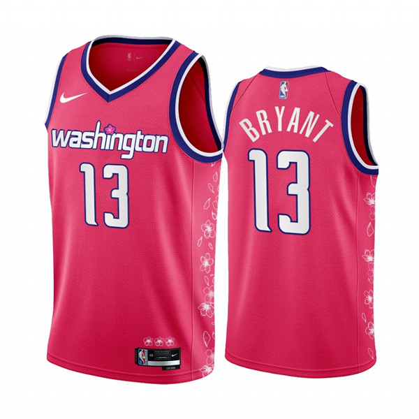 Men's Washington Wizards #13 Thomas Bryant 2022 23 Pink Cherry Blossom City Edition Limited Stitched Basketball Jersey Men's Washington Wizards #13 Thomas Bryant 2022 23 Pink Cherry Blossom City Edition Limited Stitched Basketball Jersey