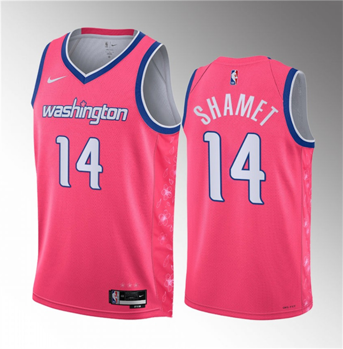 Men's Washington Wizards #14 Landry Shamet Pink 2023 City Edition Stitched Jersey Men's Washington Wizards #14 Landry Shamet Pink 2023 City Edition Stitched Jersey