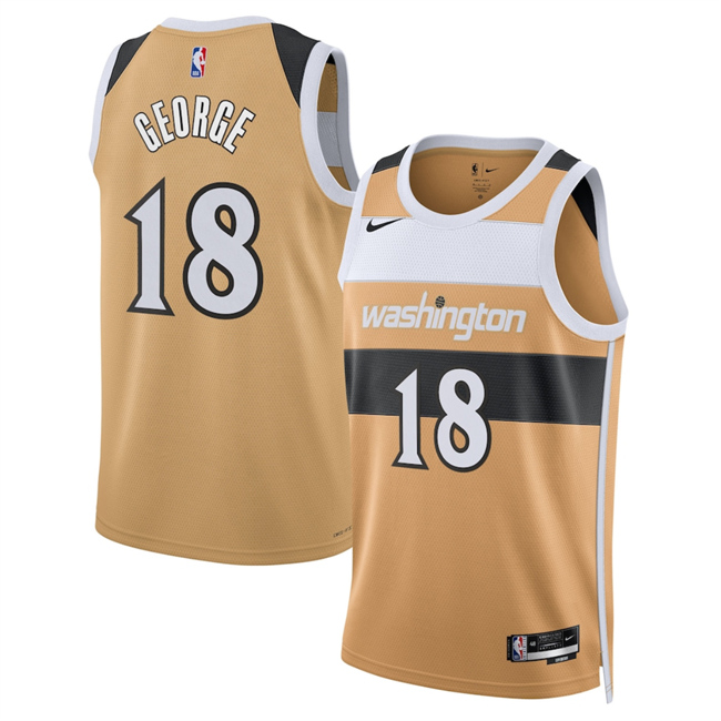 Men's Washington Wizards #18 Kyshawn George Gold 2025 26 City Edition Stitched Basketball Jersey Men's Washington Wizards #18 Kyshawn George Gold 2025 26 City Edition Stitched Basketball Jersey