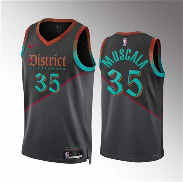 Men's Washington Wizards #35 Mike Muscala Black 2023 24 City Edition Stitched Basketball Jersey Men's Washington Wizards #35 Mike Muscala Black 2023 24 City Edition Stitched Basketball Jersey