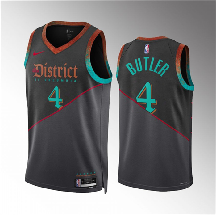 Men's Washington Wizards #4 Jared Butler Black 2023 24 City Edition Stitched Basketball Jersey Men's Washington Wizards #4 Jared Butler Black 2023 24 City Edition Stitched Basketball Jersey