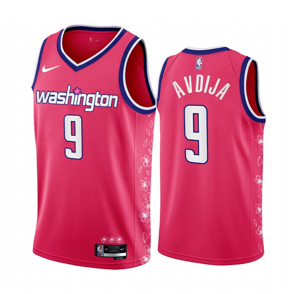 Men's Washington Wizards #9 Deni Avdija 2022 23 Pink Cherry Blossom City Edition Limited Stitched Basketball Jersey Men's Washington Wizards #9 Deni Avdija 2022 23 Pink Cherry Blossom City Edition Limited Stitched Basketball Jersey