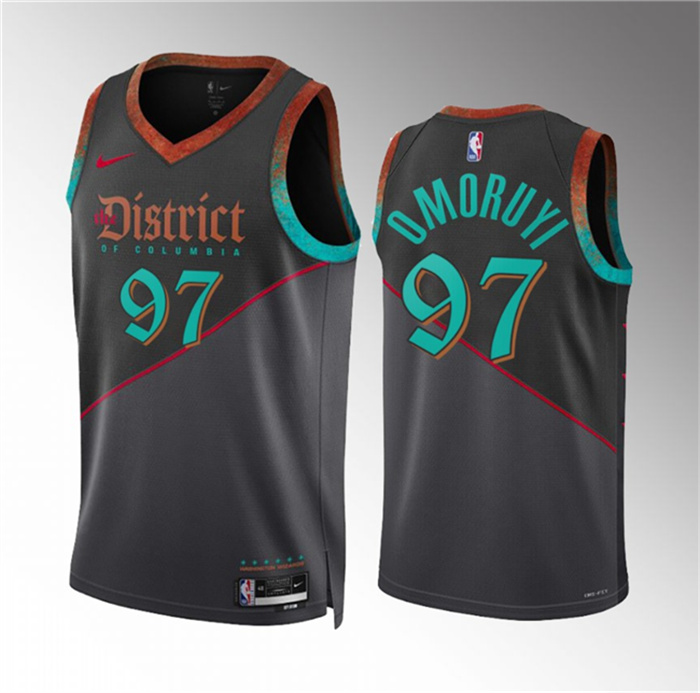 Men's Washington Wizards #97 Eugene Omoruyi Black 2023 24 City Edition Stitched Basketball Jersey Men's Washington Wizards #97 Eugene Omoruyi Black 2023 24 City Edition Stitched Basketball Jersey