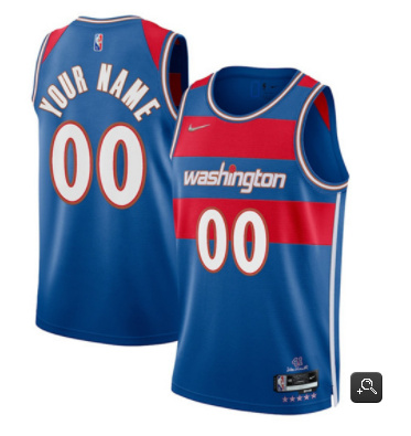 Men's Washington Wizards Active Player Custom 75th Anniversary 2021 2022 Blue City Edition Swingman Stitched Jersey Men's Washington Wizards Active Player Custom 75th Anniversary 2021 2022 Blue City Edition Swingman Stitched Jersey