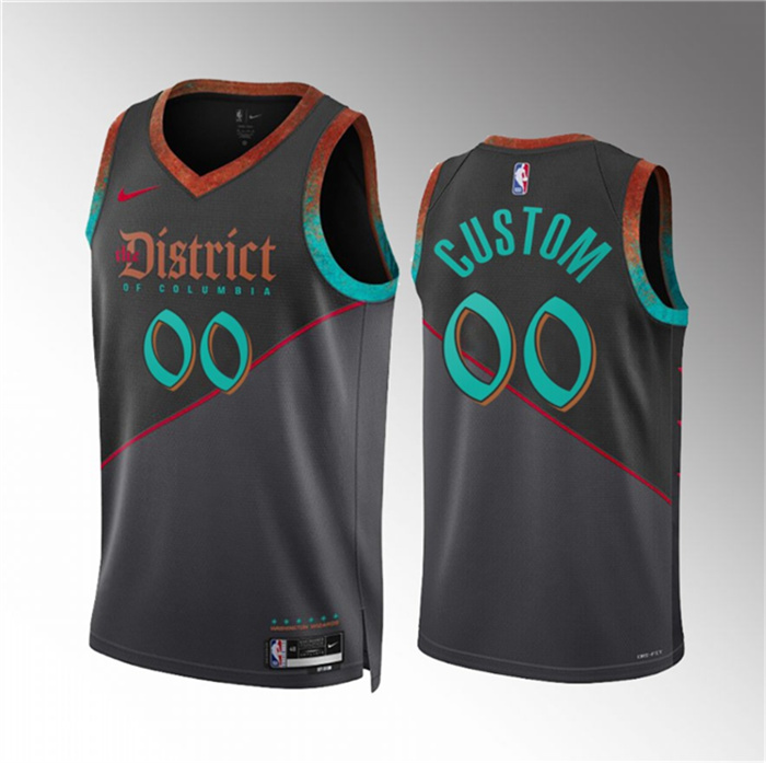 Men's Washington Wizards Active Player Custom Black 2023 24 City Edition Stitched Basketball Jersey Men's Washington Wizards Active Player Custom Black 2023 24 City Edition Stitched Basketball Jersey