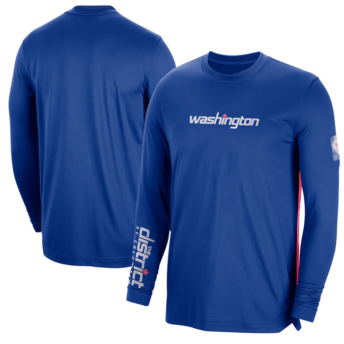 Men's Washington Wizards Blue 2022 23 City Edition Essential Expressive Long Sleeve T-Shirt