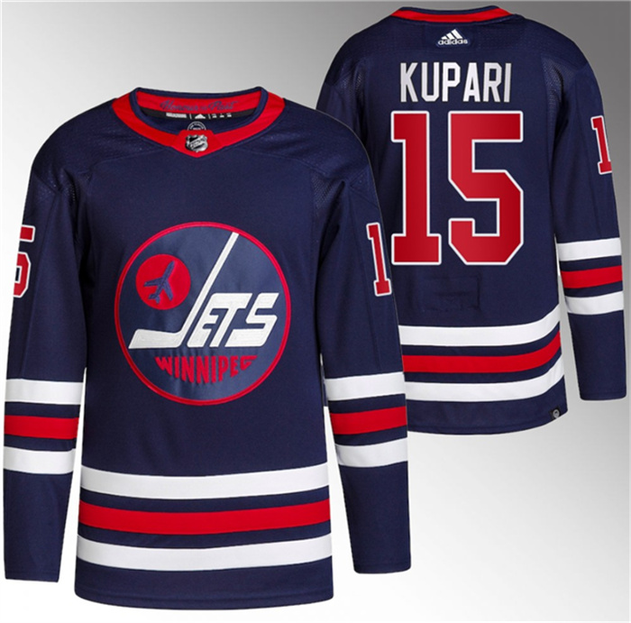 Men's Winnipeg Jets #15 Rasmus Kupari 2021 22 Navy Stitched Jersey Men's Winnipeg Jets #15 Rasmus Kupari 2021 22 Navy Stitched Jersey