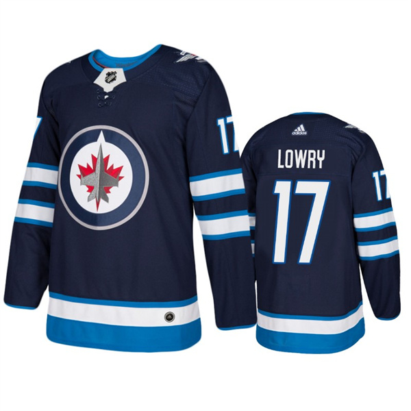 Men's Winnipeg Jets #17 Adam Lowry Navy Stitched Jersey Men's Winnipeg Jets #17 Adam Lowry Navy Stitched Jersey