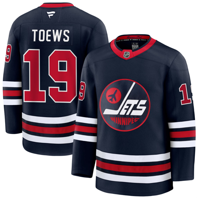 Men's Winnipeg Jets #19 Jonathan Toews Navy 2024-25 Alternate Stitched Hockey Jersey Men's Winnipeg Jets #19 Jonathan Toews Navy 2024-25 Alternate Stitched Hockey Jersey