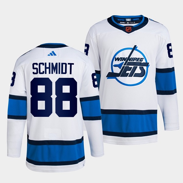 Men's Winnipeg Jets #88 Nate Schmidt White 2022 Reverse Retro Stitched Jersey Men's Winnipeg Jets #88 Nate Schmidt White 2022 Reverse Retro Stitched Jersey