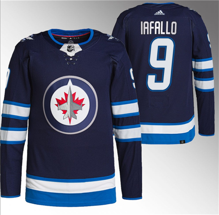 Men's Winnipeg Jets #9 Alex Iafallo Navy Stitched Jersey Men's Winnipeg Jets #9 Alex Iafallo Navy Stitched Jersey