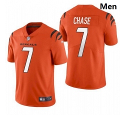 Men Cincinnati Bengals #7 Ja'Marr Chase Orange 2021 Draft Jersey Men Cincinnati Bengals #7 Ja'Marr Chase Orange 2021 Draft Jersey