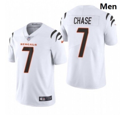Men Cincinnati Bengals #7 Ja'Marr Chase White 2021 Draft Jersey Men Cincinnati Bengals #7 Ja'Marr Chase White 2021 Draft Jersey