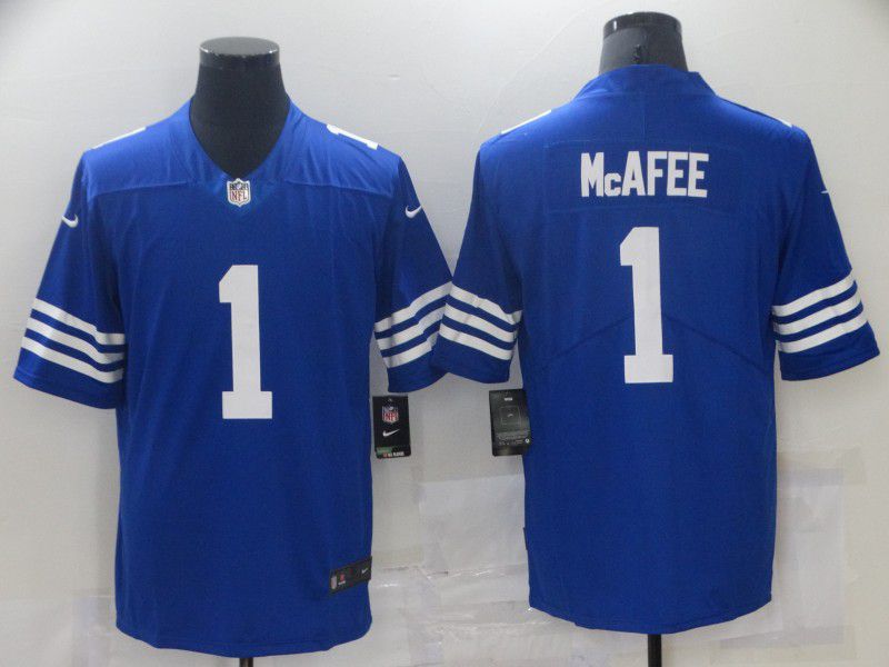 Men Indianapolis Colts 1 Mcafee Blue Nike Vapor Untouchable Limited 2021 NFL Jersey Men Indianapolis Colts 1 Mcafee Blue Nike Vapor Untouchable Limited 2021 NFL Jersey