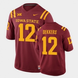 Men Iowa State Cyclones #12 Hunter Dekkers College Football Cardinal Replica Jersey Men Iowa State Cyclones #12 Hunter Dekkers College Football Cardinal Replica Jersey