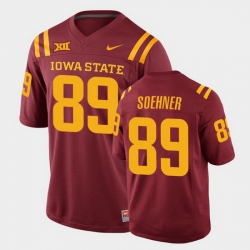 Men Iowa State Cyclones #89 Dylan Soehner College Football Cardinal Replica Jersey Men Iowa State Cyclones #89 Dylan Soehner College Football Cardinal Replica Jersey