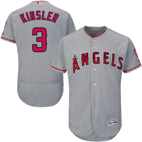 Men Los Angeles Angels #3 Ian Kinsler Gray Flexbase Jersey