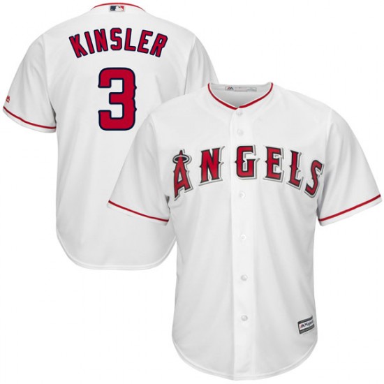 Men Los Angeles Angels #3 Ian Kinsler White Cool Base Home Jersey