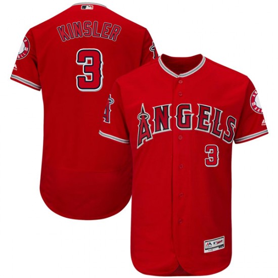 Men Los Angeles Angels #3 Ian Kinsler red Flexbase Jersey