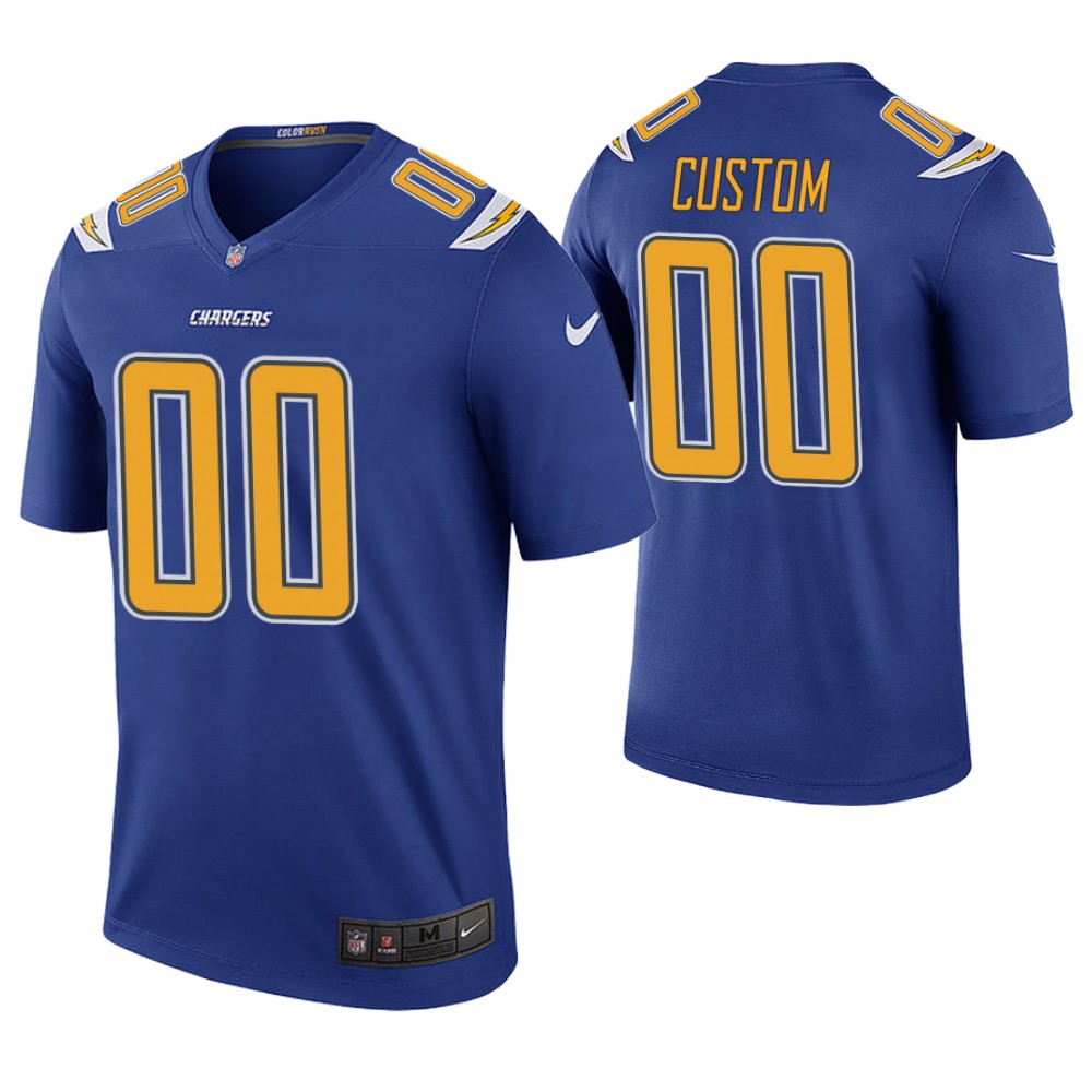Men Los Angeles Chargers Custom Royal Color Rush Legend Jersey Men Los Angeles Chargers Custom Royal Color Rush Legend Jersey