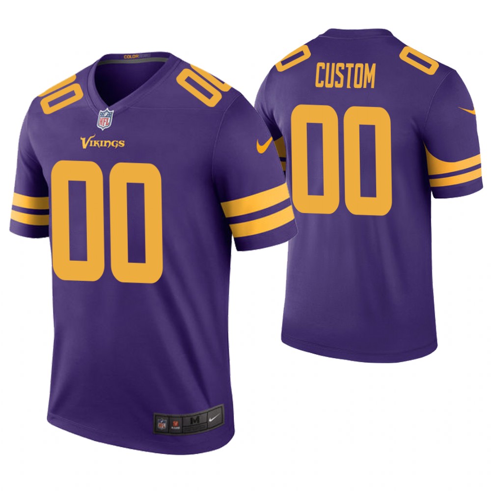 Men Minnesota Vikings Custom Purple Color Rush Legend Jersey Men Minnesota Vikings Custom Purple Color Rush Legend Jersey