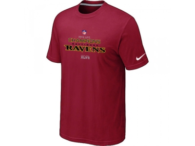 Men NEW Baltimore Ravens 2012 AFC Conference Champions Trophy Collection Long Red T-Shirt